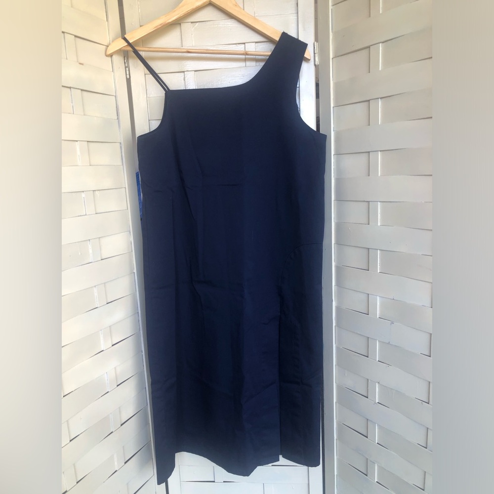 Toit Volant Navy Blue One-Shoulder Dress Size Small